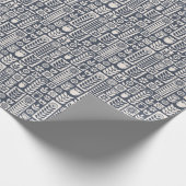 Skandinavische Flora: Weiß, blau, Minimalistisch. Geschenkpapier (Ecke)