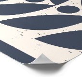 Skandinavische Flora: Weiß, blau, Minimalistisch. Poster (Ecke)