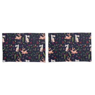 Skandinavische Folk Art Bunnies Kissenbezug