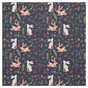 Skandinavische Folk Art Bunnies Stoff