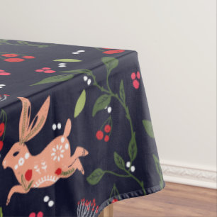 Skandinavische Folk Art Bunnies Tischdecke