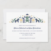 Skandinavische Folk Art Dala Blume CUSTOM V2 Einladung (Vorderseite)