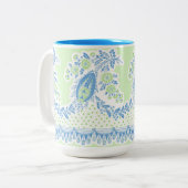 Skandinavische Folk Art Klassische Tasse blau (Vorderseite Links)
