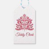 Skandinavische Folk Kunst Nordic Christmas Tree Geschenkanhänger (Vorderseite)