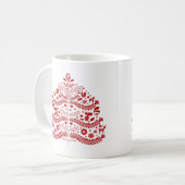 Skandinavische Folk Kunst Nordic Christmas Tree Kaffeetasse (Vorderseite Links)