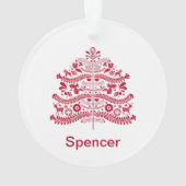 Skandinavische Folk Kunst Nordic Christmas Tree Ornament (Rückseite)