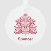Skandinavische Folk Kunst Nordic Christmas Tree Ornament (Vorderseite)