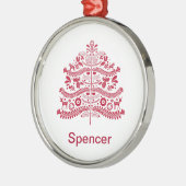 Skandinavische Folk Kunst Nordic Christmas Tree Ornament Aus Metall (Links)