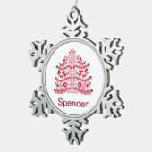 Skandinavische Folk Kunst Nordic Christmas Tree Schneeflocken Zinn-Ornament (Rechts)