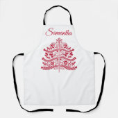 Skandinavische Folk Kunst Nordic Christmas Tree Schürze (Vorderseite)