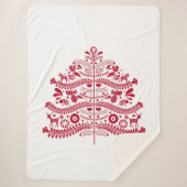 Skandinavische Folk Kunst Nordic Christmas Tree Sherpadecke (Vorderseite)