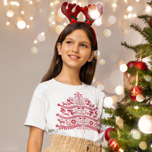Skandinavische Folk Kunst Nordic Christmas Tree T-Shirt