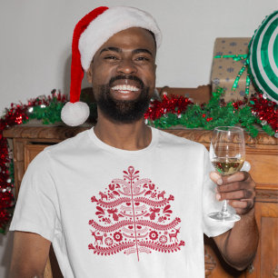 Skandinavische Folk Kunst Nordic Christmas Tree T-Shirt