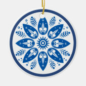 Skandinavische Folklore Blume Leaf Snowflake Keramik Ornament (Vorne)