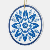 Skandinavische Folklore Blume Leaf Snowflake Keramik Ornament (Links)