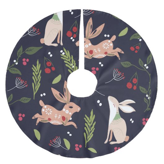 Skandinavische Folklore Polyester Weihnachtsbaumdecke (Vorderseite)