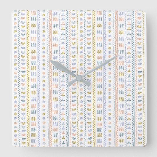 Skandinavische Folklore Quadratische Wanduhr (Vorderseite)