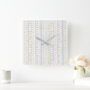 Skandinavische Folklore Quadratische Wanduhr