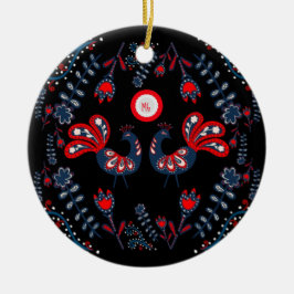 Skandinavische Folkloregale Mit Monogramm Keramik Ornament