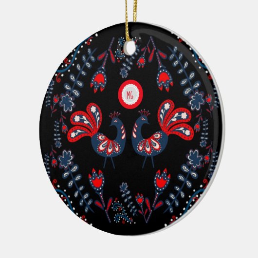 Skandinavische Folkloregale Mit Monogramm Keramik Ornament (Links)