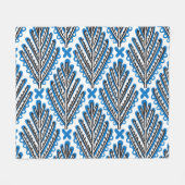 Skandinavische Folklorekunst: Blumenrostdesign Fleecedecke (Vorderseite (Horizontal))