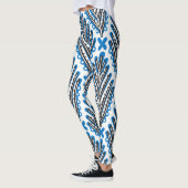 Skandinavische Folklorekunst: Blumenrostdesign Leggings (Links)