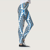 Skandinavische Folklorekunst: Blumenrostdesign Leggings (Rechts)