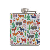 Skandinavische Folklorekunst Monogram Muster Boho  Flachmann (Rückseite)