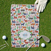 Skandinavische Folklorekunst Monogram Muster Boho  Golfhandtuch