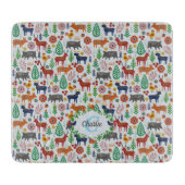 Skandinavische Folklorekunst Monogram Muster Boho  Schneidebrett (Vorderseite)