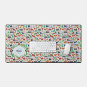 Skandinavische Folklorekunst Monogram Muster Boho Schreibtischunterlage (Tastatur & Maus)