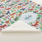 Skandinavische Folklorekunst Monogram Muster Boho  Sherpadecke (3/4)