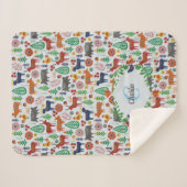 Skandinavische Folklorekunst Monogram Muster Boho  Sherpadecke (Vorderseite (Horizontal))