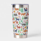 Skandinavische Folklorekunst Monogram Muster Boho Thermobecher (Rechts)