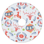 Skandinavische Folklorekunst Monogram Weihnachten Polyester Weihnachtsbaumdecke (Vorderseite)