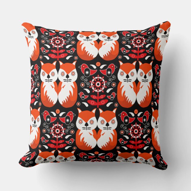 Skandinavische Fox Folk Kissen (Vorderseite)