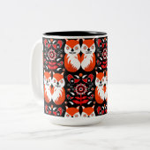 Skandinavische Fox Folk Zweifarbige Tasse (Vorderseite Links)
