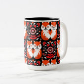 Skandinavische Fox Folk Zweifarbige Tasse (VorderseiteRechts)