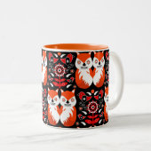 Skandinavische Fox Folk Zweifarbige Tasse (VorderseiteRechts)