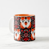 Skandinavische Fox Folk Zweifarbige Tasse (Vorderseite Links)