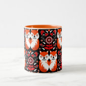 Skandinavische Fox Folk Zweifarbige Tasse (Mittel)