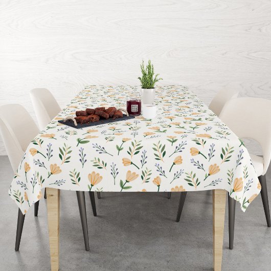 Skandinavische gelbe Blumendecke Tischdecke