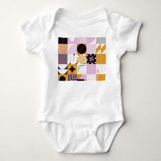Skandinavische Geometrie: HandGezeichnet Kunstwerk Baby Strampler