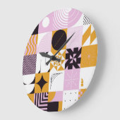 Skandinavische Geometrie: HandGezeichnet Kunstwerk Große Wanduhr (Winkel)