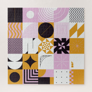Skandinavische Geometrie: HandGezeichnet Kunstwerk Puzzle