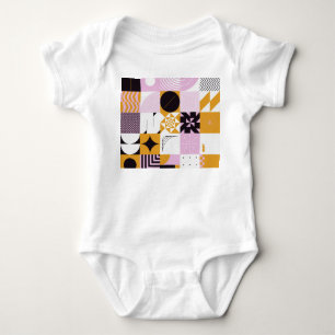 Skandinavische Geometrie: Handgezeichnete Kunstwer Baby Strampler