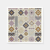 Skandinavische Geometrie Lila und Gold-Decoupage Serviette (Vorderseite)