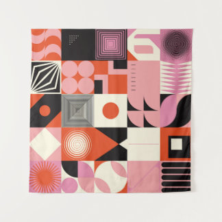 Skandinavische Geometrie: Muster für farbenfrohe K Wandteppich