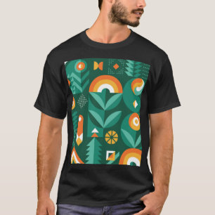 Skandinavische Geometrie, Vintages Landwirtschafts T-Shirt