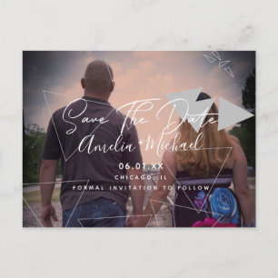 Skandinavische geometrische Formen Grau Save the D Postkarte